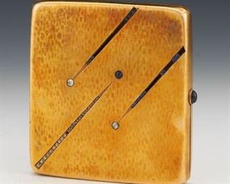 Art Deco 18k Gold, Sapphire, and Diamond Cigarette Case