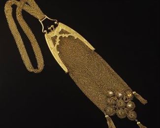 Art Deco Gold Flapper Style Evening Purse 