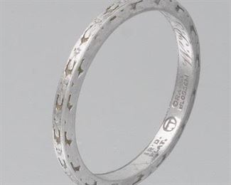 Art Deco Platinum Wedding Band 
