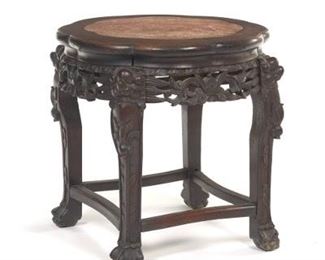 Asian Carved Wood Plant Stand