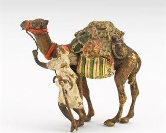 Austrian Cold Painted Bronze Miniature of Bedouin with Camel 