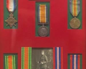 British Empire George V and George VI Royal Field Artillery Five Medals Display, Framed 