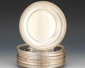 Camusso Sterling Silver Bread and Butter Plates, Set of Twelve 