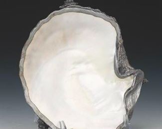 Carl Schon Sterling Mounted Shell Dish