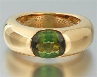 Cartier Gold and Tourmaline Ellipse Ring, 1993 