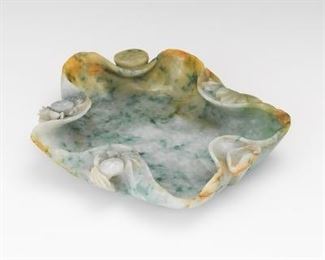 Chinese Jadeite Jade Carved Brush Wash, Qing, ca. 19th Century 