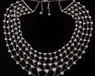 Chopard Heart Bib White Gold and Diamond Necklace 
