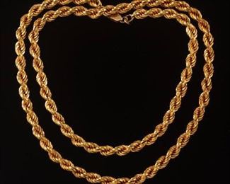 Classic Wide Twisted Rope Necklace 