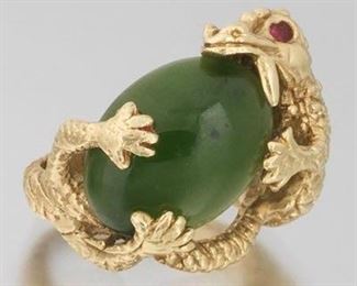 Dragon and Jadeite Ring 