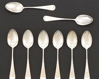 Eight Gorham Soup Spoons, Covington Pattern