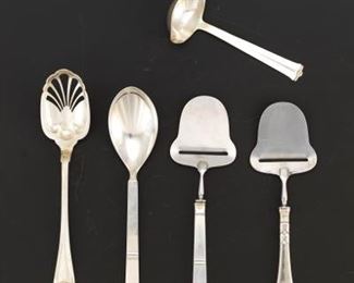 Five Sterling Serving Utensils