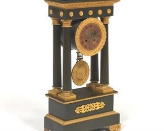 French Portico Style 19th Century Clock 