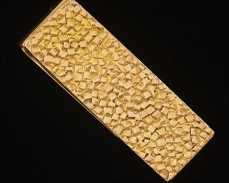 Gentlemans 14k Gold Money Clip, Inscribed 