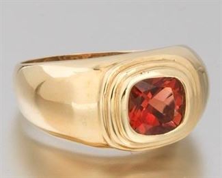 Gentlemans Ring with Orange Stone