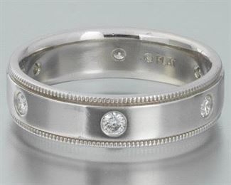 Gentlemens Platinum and Diamond Band 