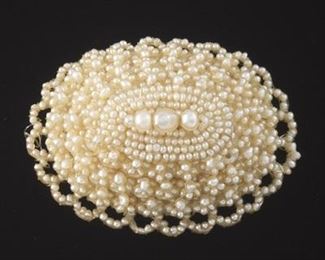 Georgian Style Pearl Brooch 