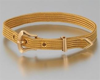 Gold Mesh Buckle Bracelet 