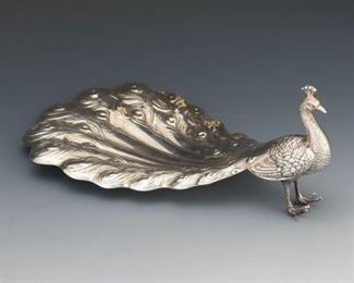 Gorham Sterling Peacock Dish