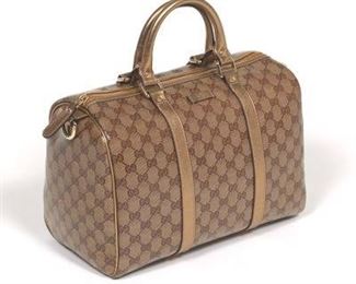 Gucci Coated Canvas Boston Bag 