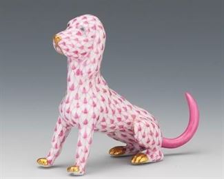Herend Hungary Porcelain Coonhound Figurine 