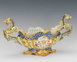 Italian Majolica Pottery Centerpiece