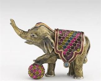 Jay Strongwater Signed and Dated Elephant Trinket Box 