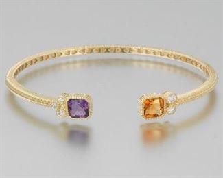 Judith Ripka Boca Double Cushion Cuff Bracelet 