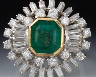 Ladies 3.00 ct Emerald and Diamond Ring 