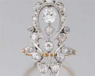 Ladies Antique Diamond Cocktail Ring 