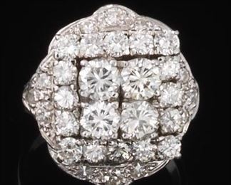 Ladies Diamond Cluster Ring 