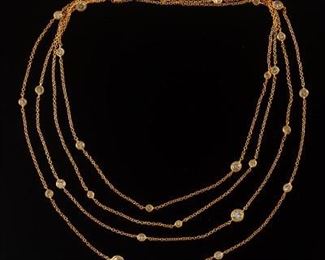 Ladies Diamonds by The Yard Style Necklace, 5.44 ct 