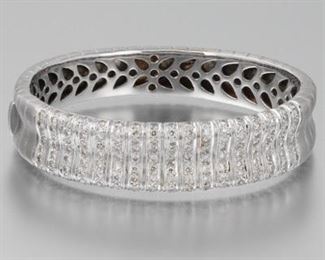 Ladies Elegant Gold and Diamond Bangle 