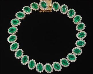 Ladies Emerald and Diamond Bracelet 