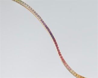 Ladies Gemstone Rainbow Straightline Bracelet 