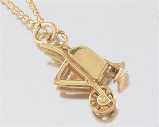 Ladies Gold Gardeners Pride Charm Pendant on Chain 
