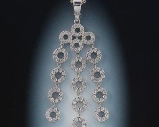 Ladies Gold and Chandelier Pendant on Chain 