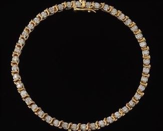 Ladies Gold and Diamond Bracelet 