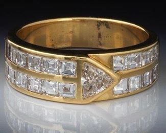 Ladies Gold and Diamond Belt Buckle Band 