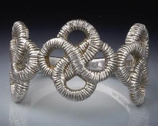 Ladies Gold and Diamond Triple Eternity Knot Openwork Ring 