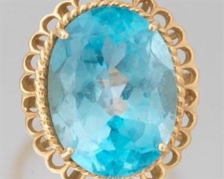 Ladies Gold and Topaz Ring 