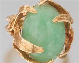 Ladies Jade Cabochon Ring 