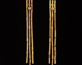 Ladies Pair of Gold and Diamond Tassel Fashion Earrings, Attr. H. Stern 