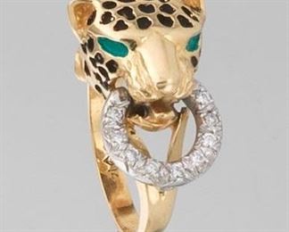 Ladies Panther Design Ring 