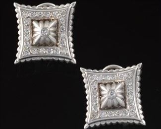 Ladies Penny Preville Pair of Gold and Diamond Earrings 