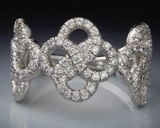 Ladies Platinum and Diamond Triple Eternity Knot Ring 