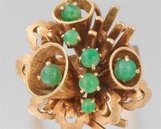 Ladies Retro Gold and Chrysoberyl Ring 