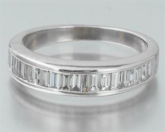 Ladies Retro Gold and Diamond Band 