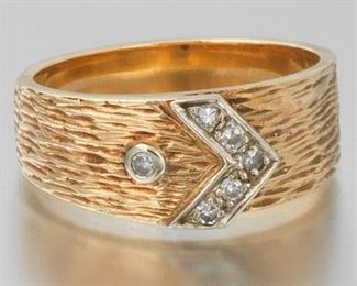 Ladies Retro Gold and Diamond Buckle Band 