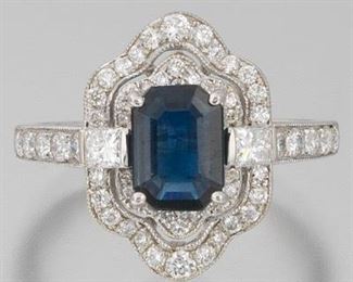 Ladies Sapphire and Diamond Ring, AIGL Report 