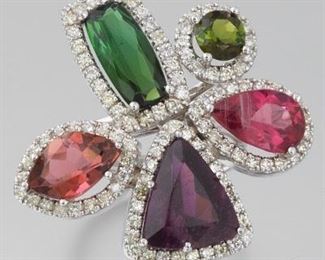 Ladies Tourmaline and Diamond Ring 